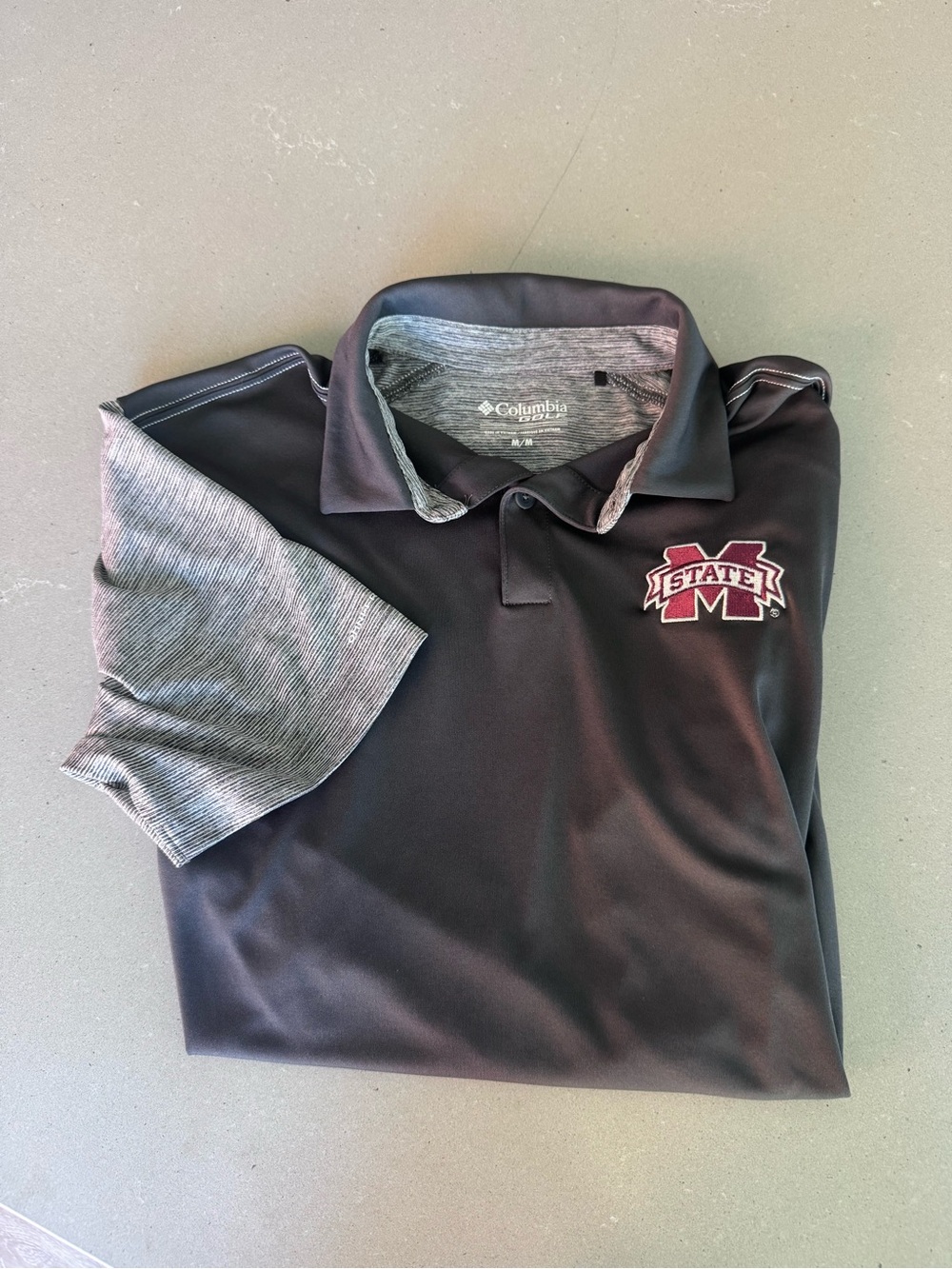 Columbia Men’s Maroon and Heather Gray Polo with State Logo